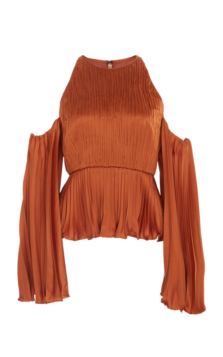 Amur Kris Cold Shoulder Pleated Top