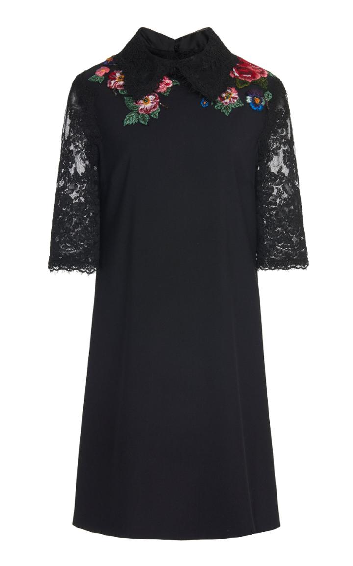 Marchesa A-line Collar Mini Dress