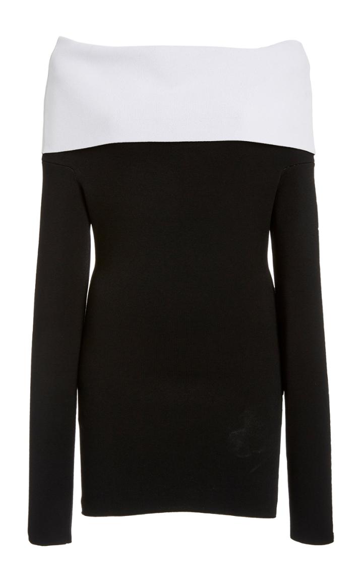 Proenza Schouler Off-the-shoulder Two-tone Stretch-jersey Top