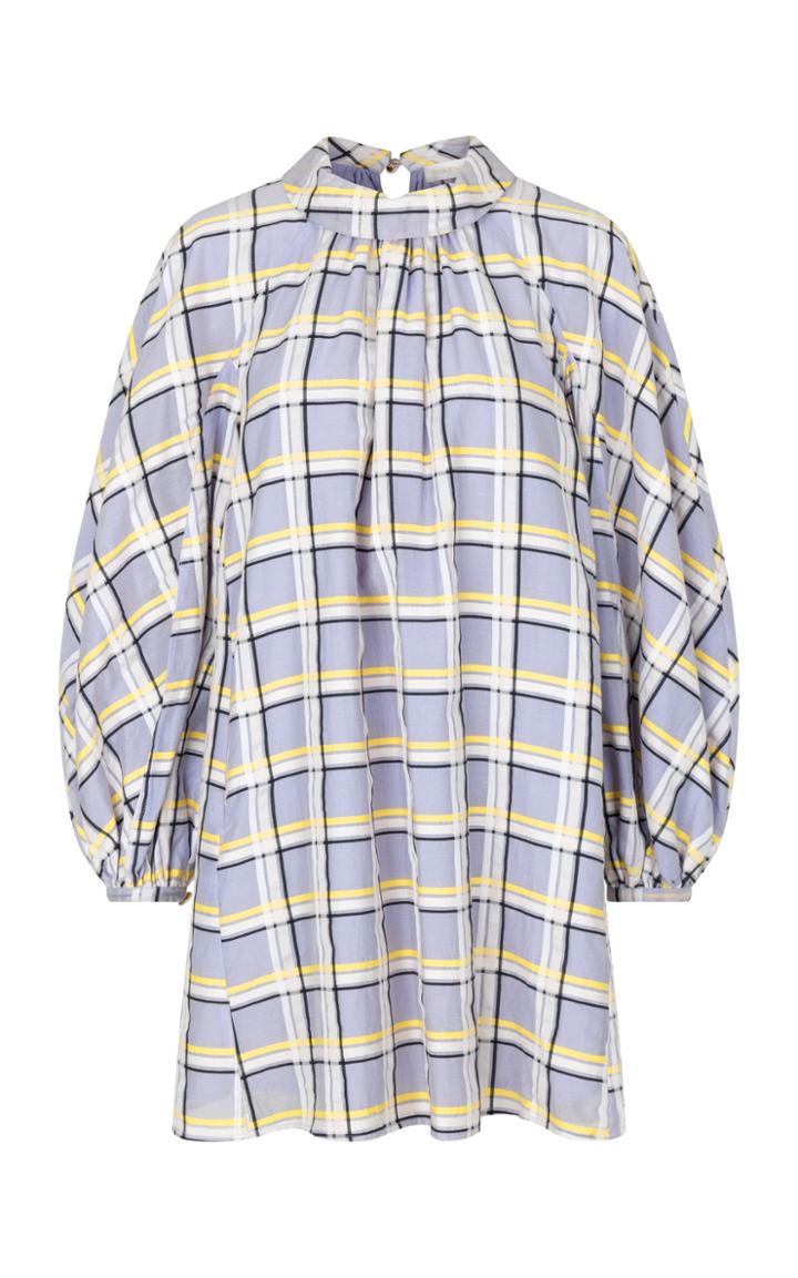 Moda Operandi Stine Goya Samantha Checked Cotton-silk Mini Dress
