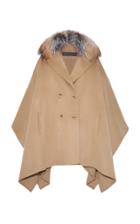 Moda Operandi Pologeorgis The Dowey Fur-trimmed Cashmere-wool Cape