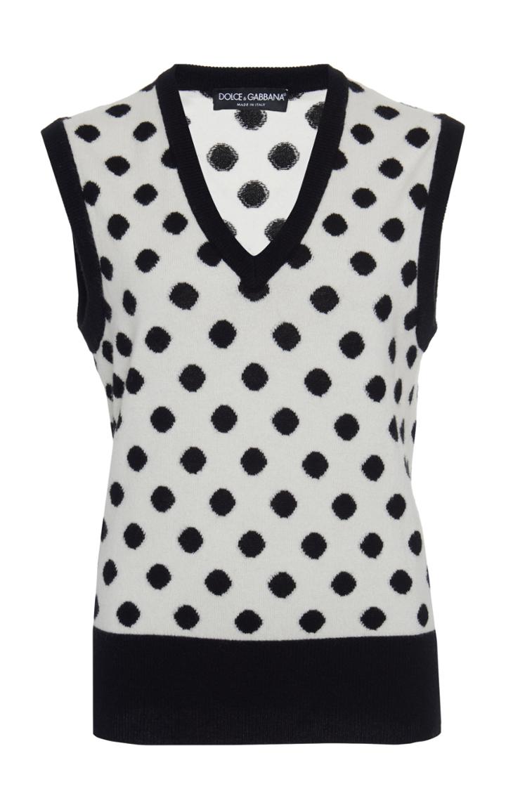 Dolce & Gabbana Polka Dot Cashmere Vest