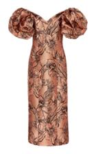 Johanna Ortiz Synchronicity Floral Puff Sleeve Midi Dress