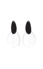 Monies Rosario Wood And Acrylic Clip Earrings