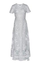 Luisa Beccaria Floral Embroidered Lace Tulle Dress
