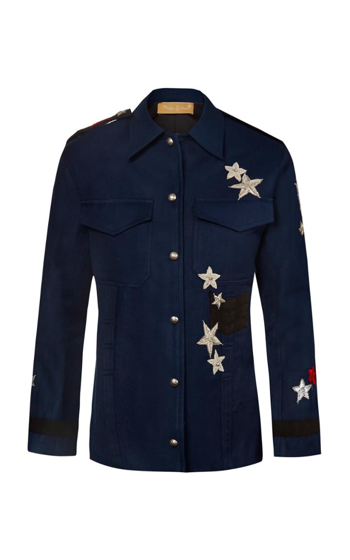 Nadya Shah Stars And Stripes Navy Cargo Jacket