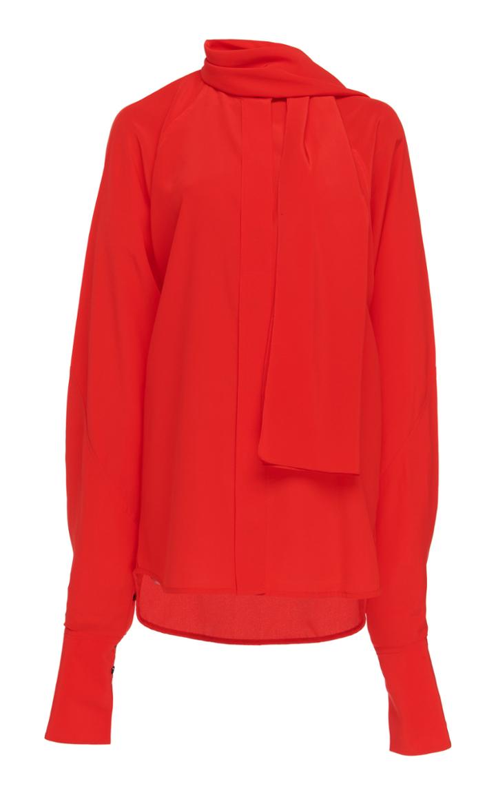 Victoria Beckham Tie-neck Silk Crepe Blouse