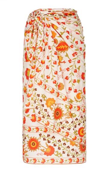 Rujuta Sheth Tree Of Life Floral-print Cotton-voile Sarong