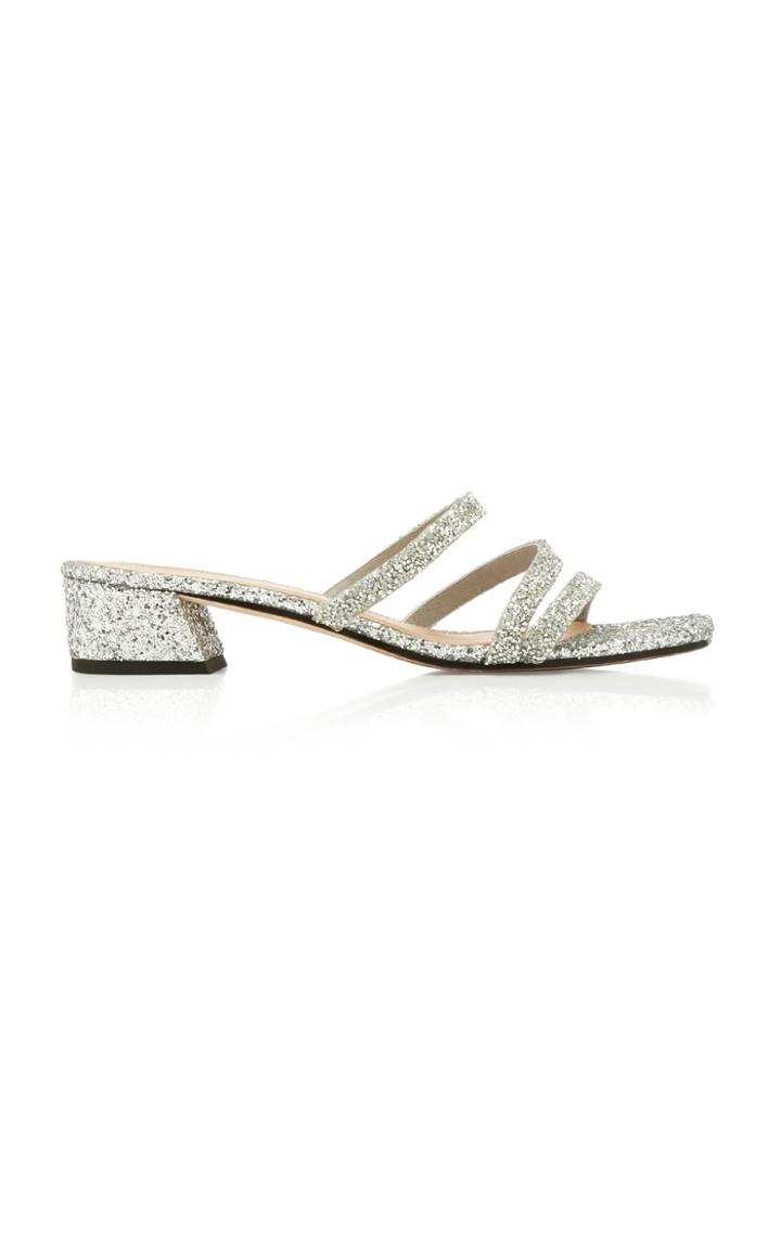 Mara & Mine Della Glittered Leather Sandals