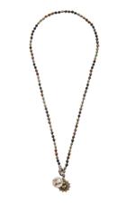 Miracle Icons Triple Wrap Pyrite Bronzite Onyx Necklace