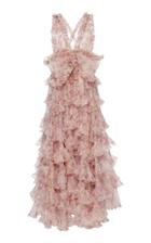 Moda Operandi Giambattista Valli Ruffled Printed Chiffon Maxi Dress Size: 40