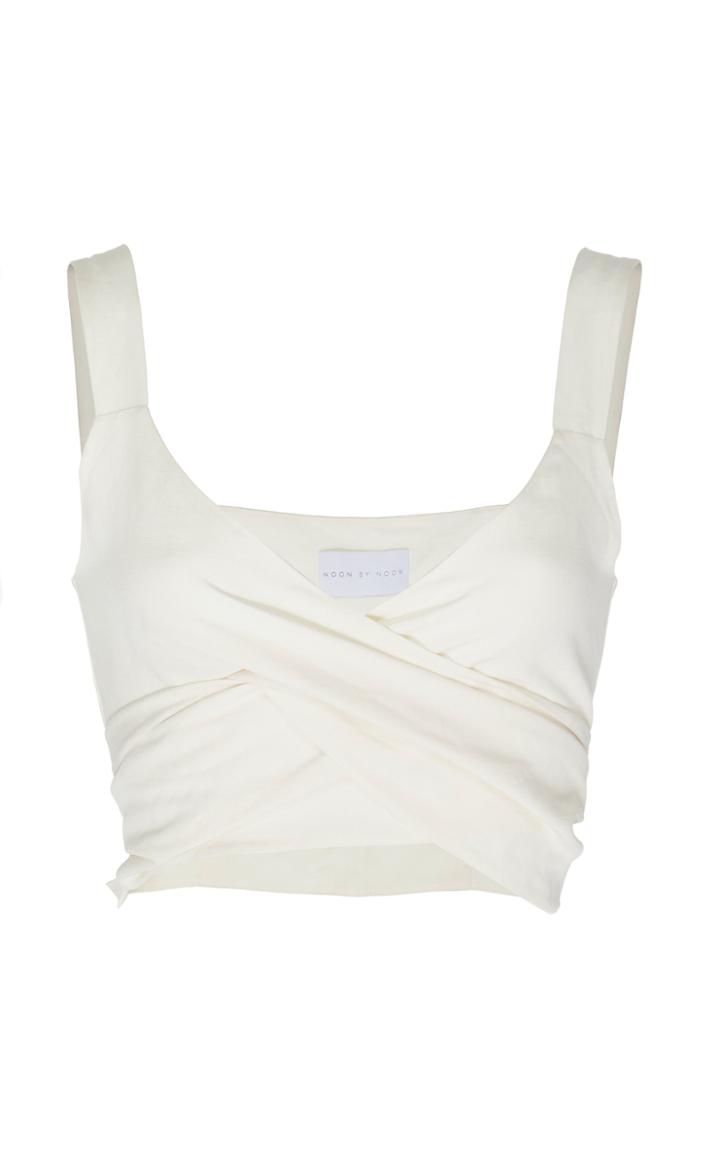 Noon By Noor Mika Linen And Silk Blend Wrap Tank