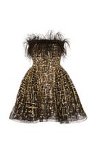 Moda Operandi Zuhair Murad Golden Sequined Tulle Mini Dress
