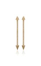 Established Long Arrow 18k Gold Diamond Earrings