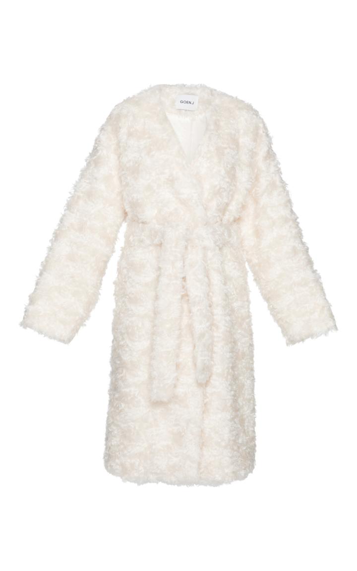Goen.j Belted Mohair Coat