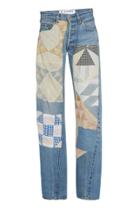 B Sides M'o Exclusive Mid-rise Patchwork Straight-leg Jeans