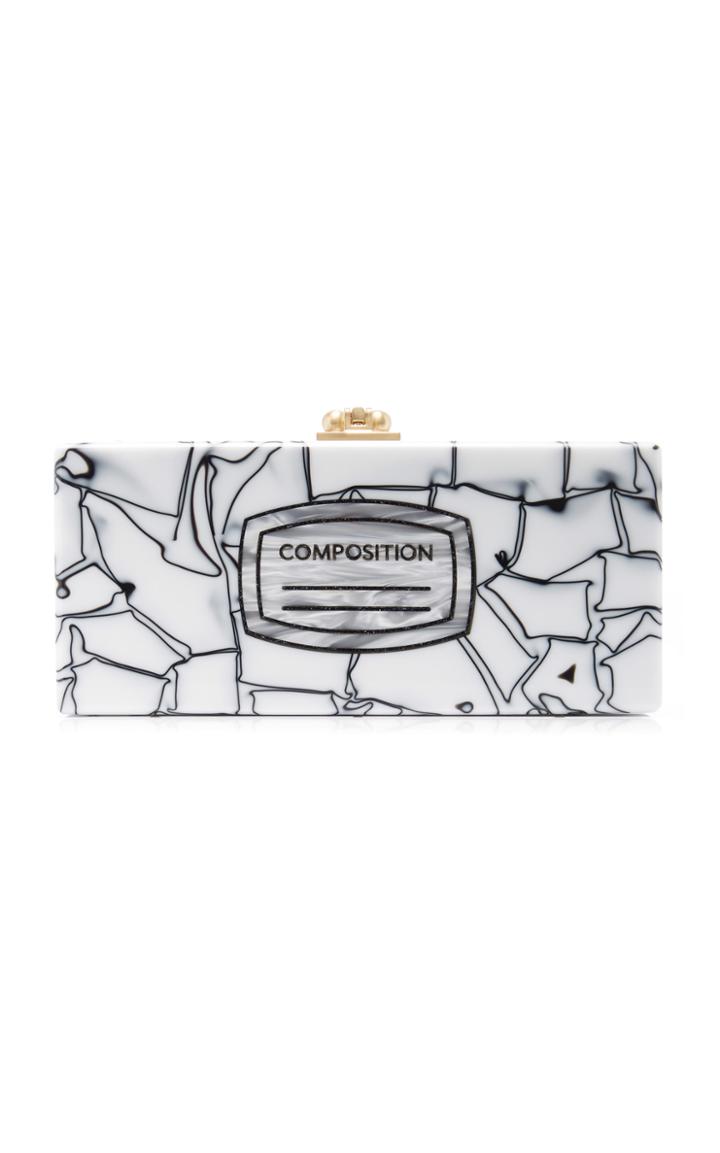 Moda Operandi Edie Parker Medium Slim Composition Acrylic Box Clutch