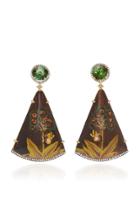 Silvia Furmanovich M'o Exclusive: Marquetry Butterfly And Tree Earrings