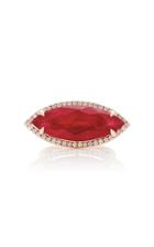 Moda Operandi Shay One Of A Kind 18k Rose Gold Marquise Ruby Ring Size: 7