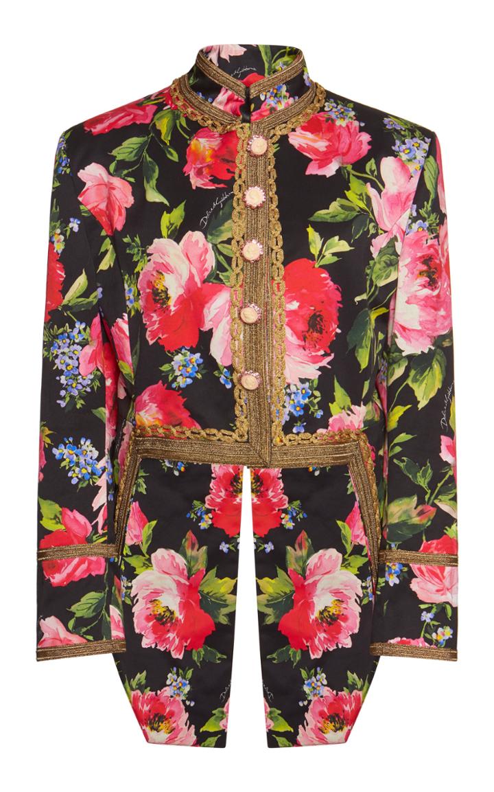 Dolce & Gabbana Floral Crepe Morning Coat