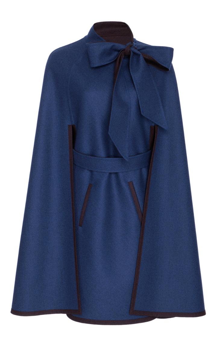 Carolina Herrera Double Face Wool Cape Coat