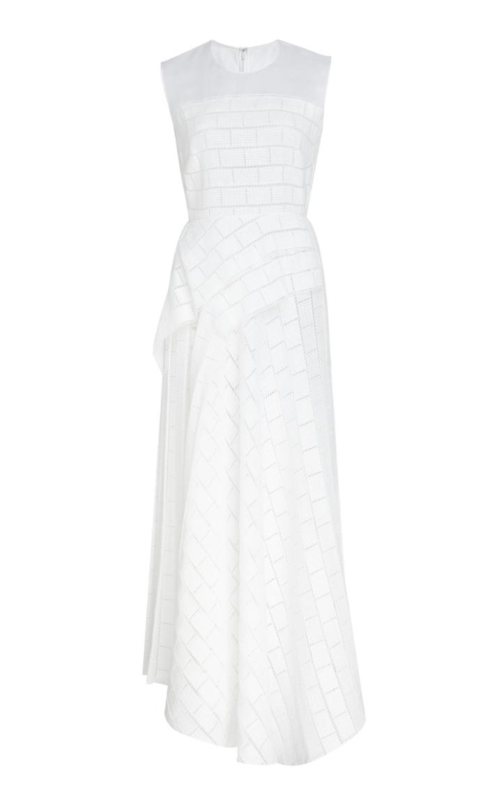 Delpozo Raffia Dress With Rectangle Macram Panels