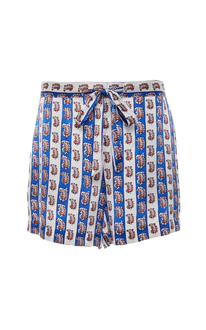 Moda Operandi Liberty London Dina Mixed Jessa Floral-striped Silk Shorts Size: S
