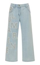 Blumarine Logo Mid-rise Crop Jeans