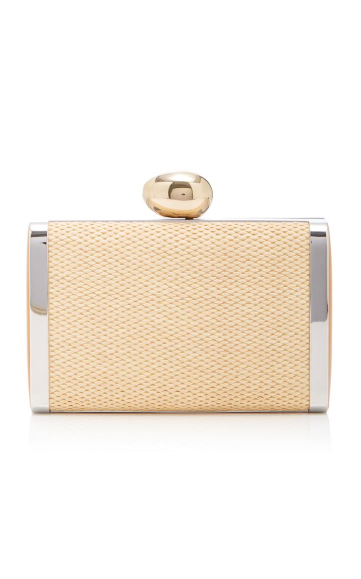 Hayward Raffia Slim Box Clutch