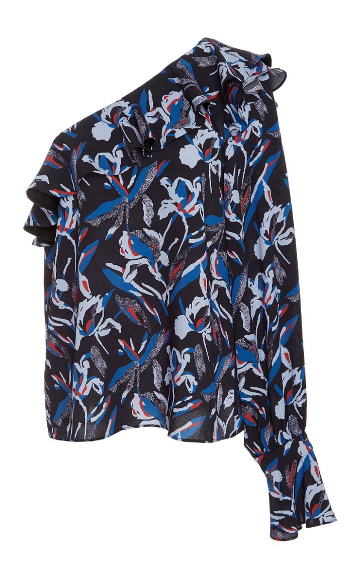 Tanya Taylor One Shoulder Silk Orla Top