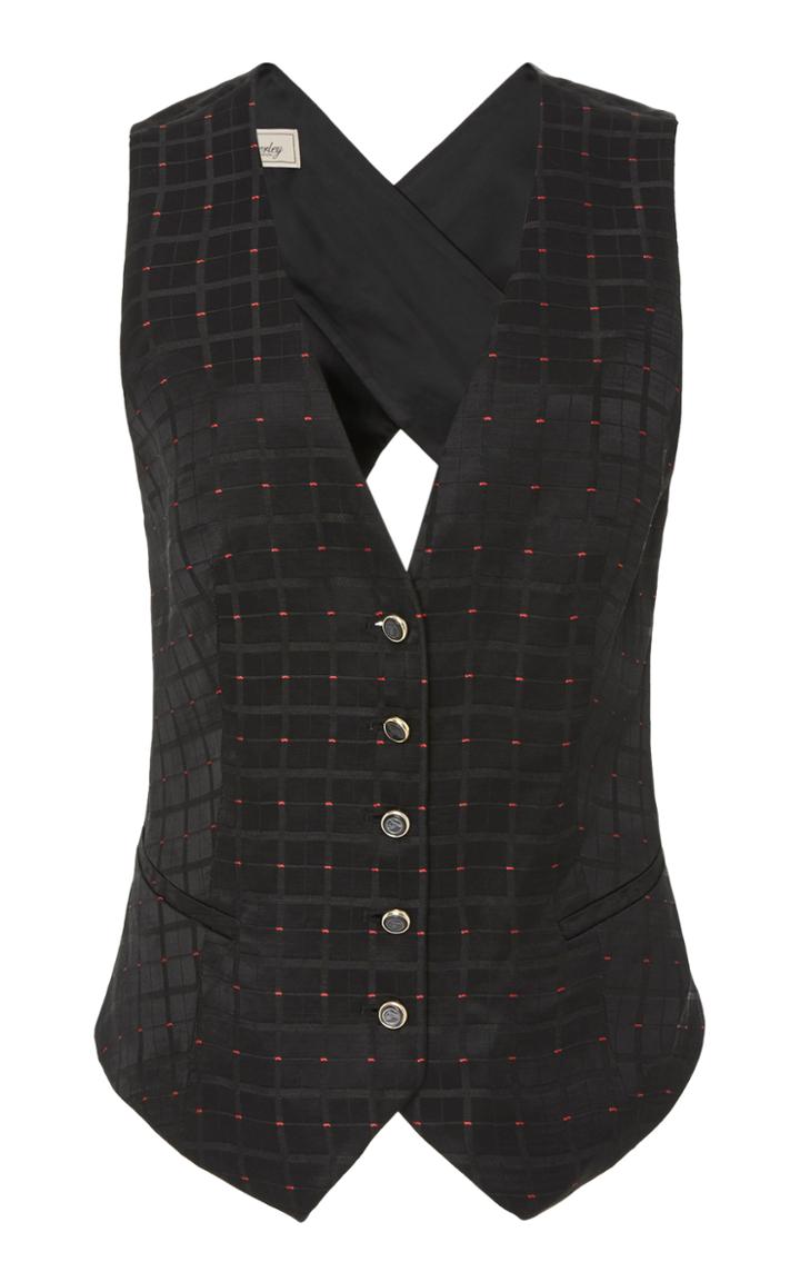 Temperley London Warrior Crossback Satin Waistcoat