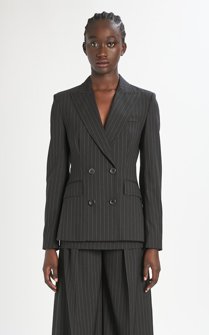 Moda Operandi Max Mara Spoleto Pinstriped Wool-blend Blazer