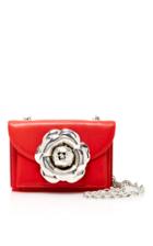 Oscar De La Renta Leather Rose Shoudler Bag