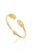 Ilias Lalaounis 18k Gold Lion Head Bangle With Ruby Eyes