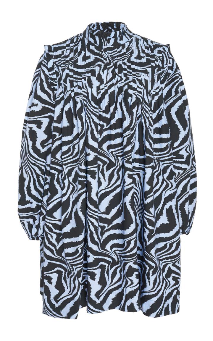 Ganni Leopard-print Poplin Shift Dress