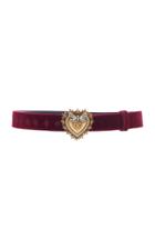 Dolce & Gabbana Embellished Gold-tone Velvet Belt
