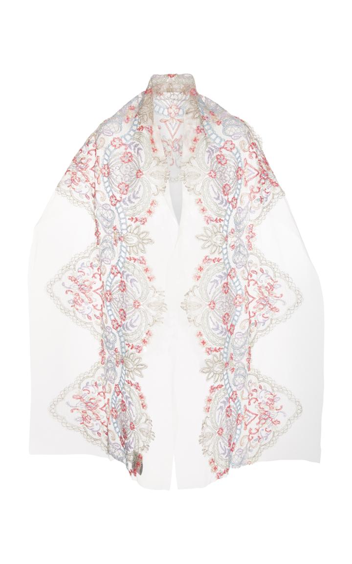 Sandra Mansour Lace Embroidered Scarf
