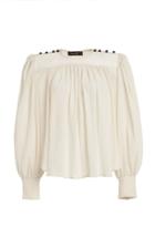 Moda Operandi Isabel Marant Dabney Pleated Cotton-silk Blouse