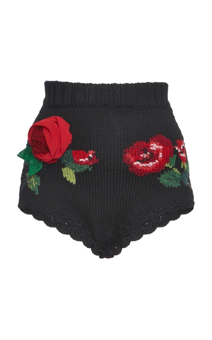 Moda Operandi Dolce & Gabbana Embellished Knit Mini Shorts