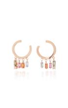 Suzanne Kalan 18k Rose Gold Diamond And Sapphire Hoop Earrings