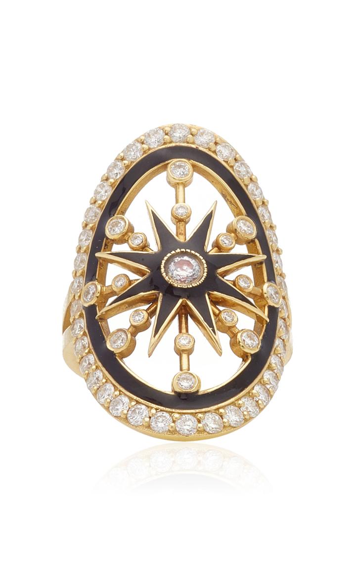 Moda Operandi Colette Jewelry Enamel Star Shield Ring Size: 6