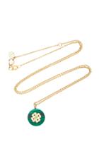 Noush Jewelry Coexist Clover On Malachite Necklace