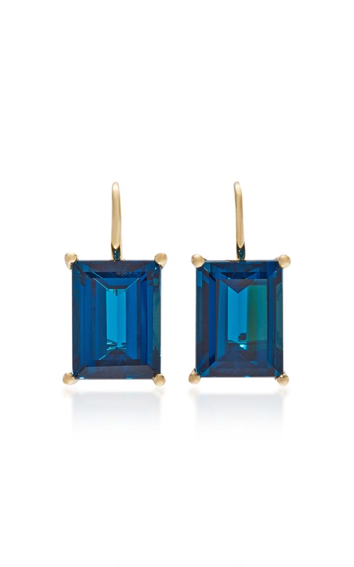 Jane Taylor Rosebud Bagette Drop Earrings