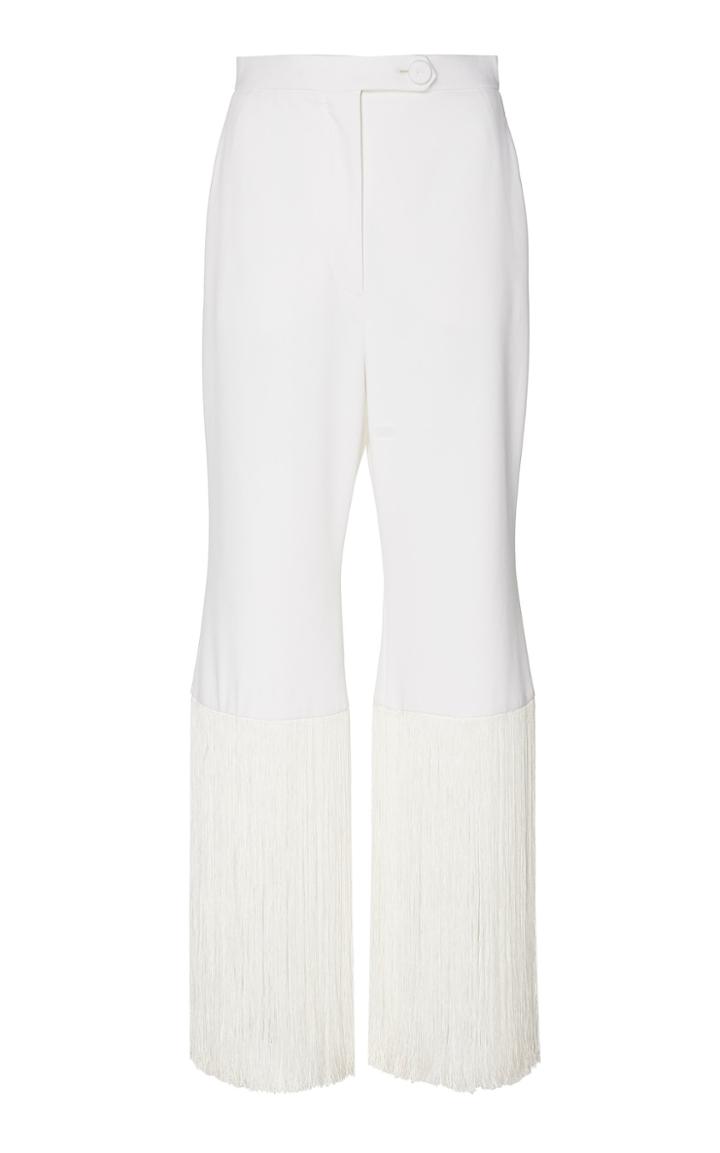 Sara Battaglia High Waisted Fringe Culotte