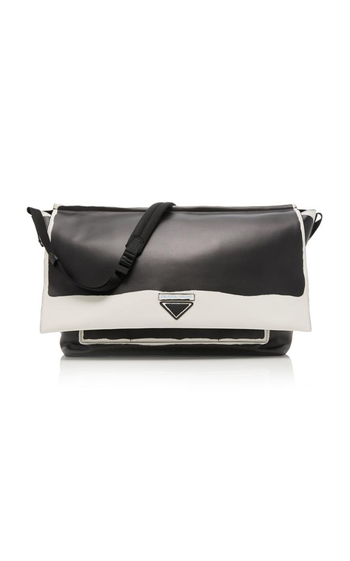 Prada Two-tone Leather Messenger Bag
