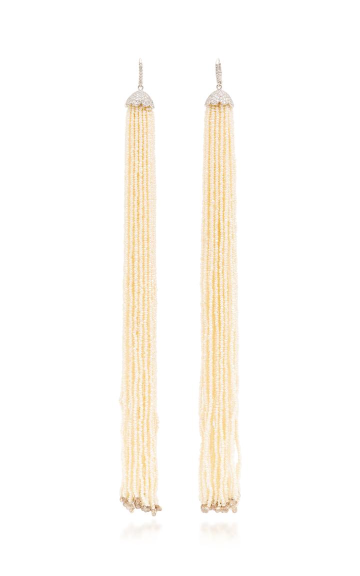 Nina Runsdorf One-of-a-kind Pearl Tassel Earrings