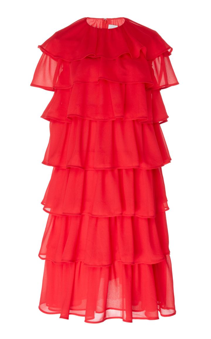 Huishan Zhang Millie Tiered Georgette Dress