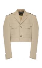 Situationist Military Style Cropped Cotton Jacket