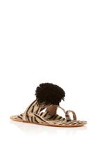 Figue Zebra Haircalf Leo Pom Pom Sandal