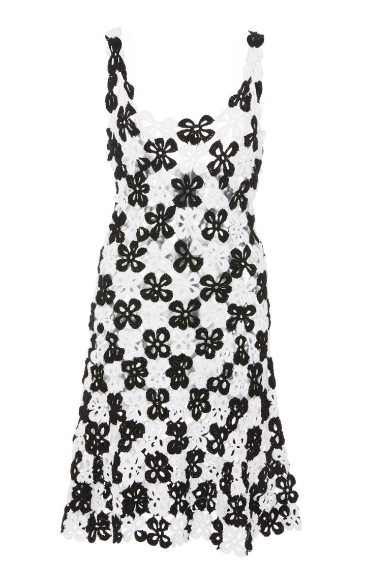 Jonathan Cohen Love Me Love Me Not Cotton And Silk Crochet-knit Dress